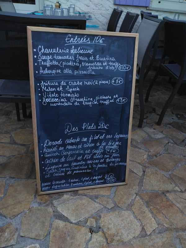 Proposition du jour de la Locanda à Nice