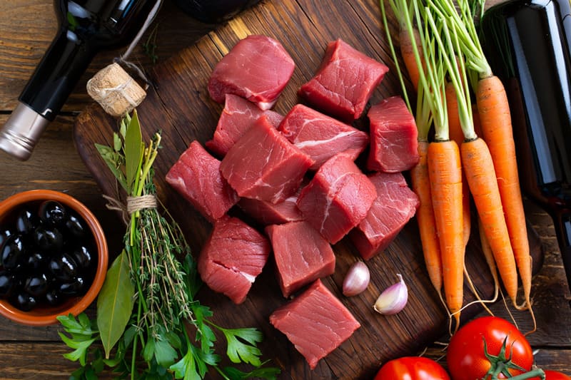 les ingredients de la daube Niçoise