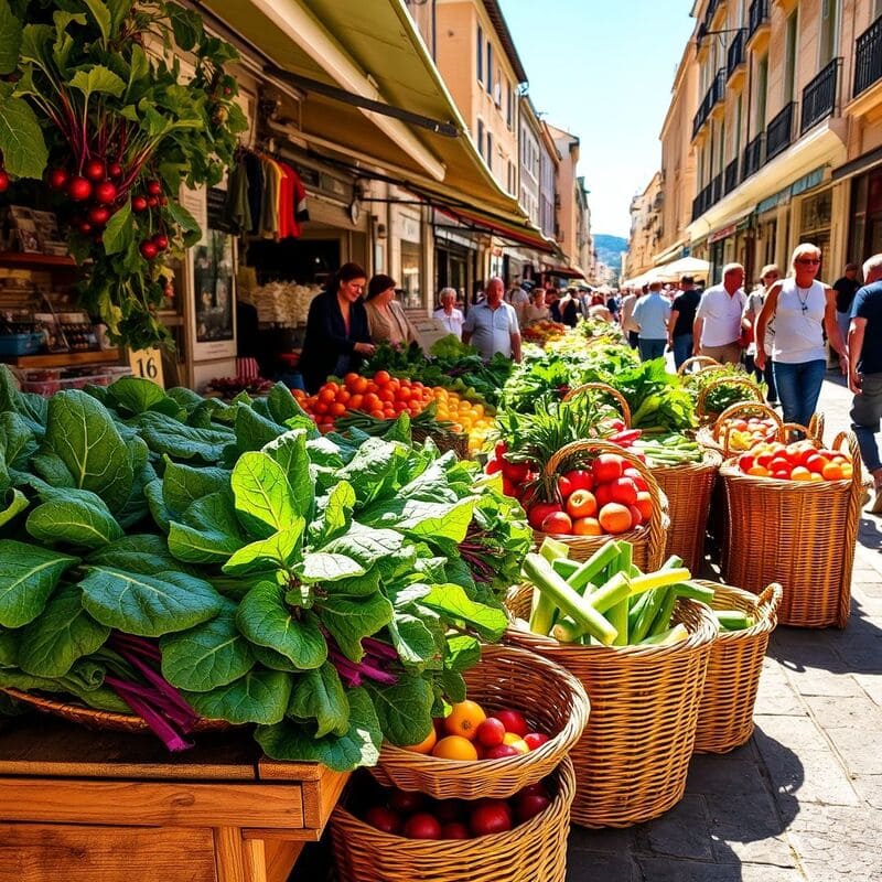 Blettes sur un étal de marché niçois
