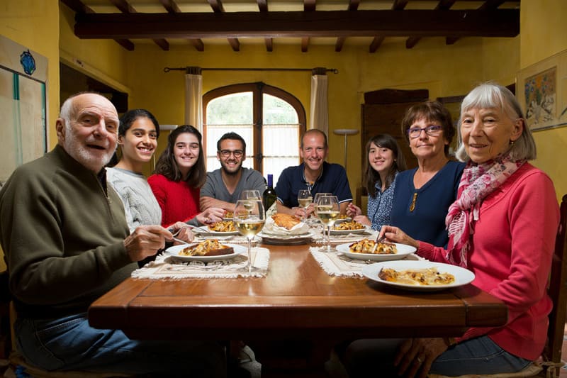 Dégustation en famille d'encornets farcis