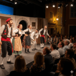 Représentation théatrale en Niçois et en costume traditionnels dans le vieux nice