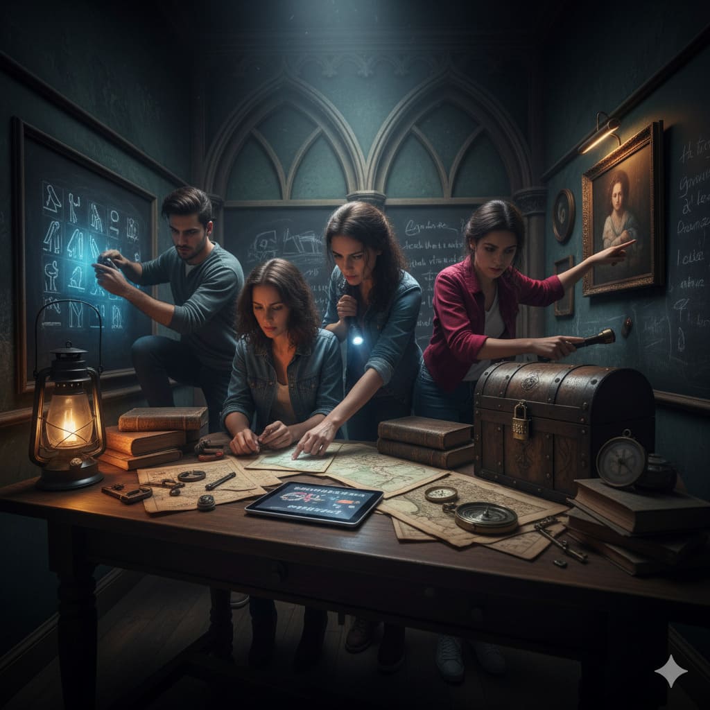des amis font un escape game à Nice