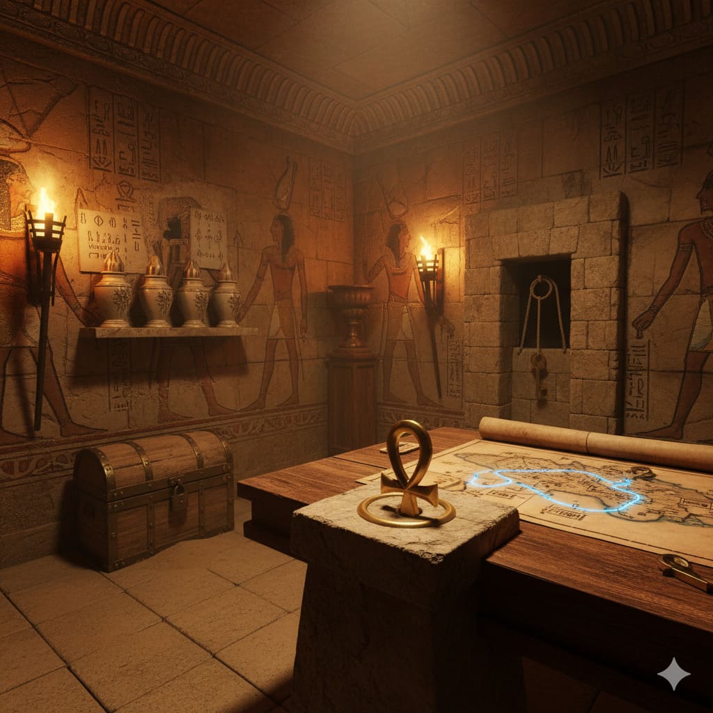 Theme egype ancienne pour cet escape game