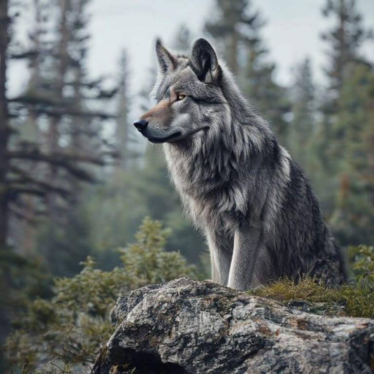 Loup dans la nature