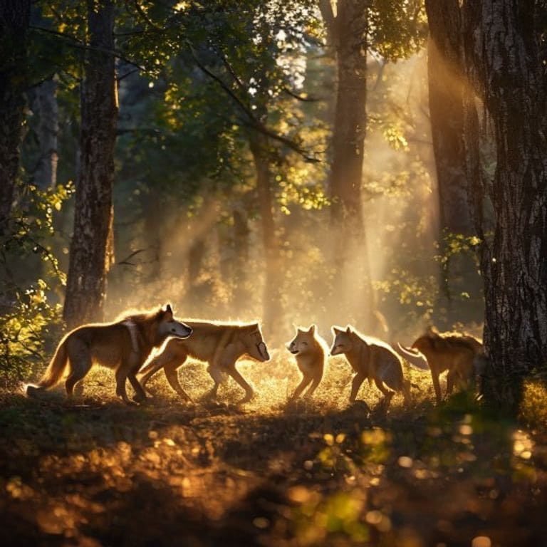 Loup en train de jouer
