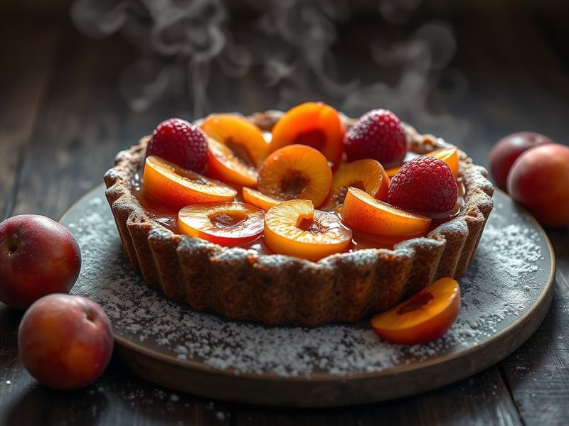 tarte aux abricots fumante