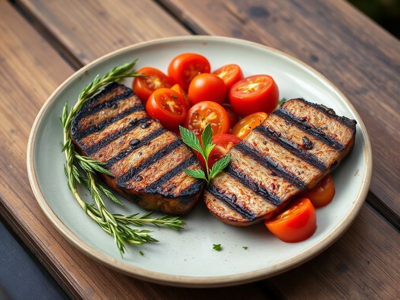 tomate a la provencale et viande grillee