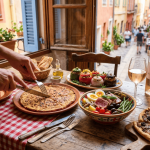 La cuisine nicoise sur une table en bois