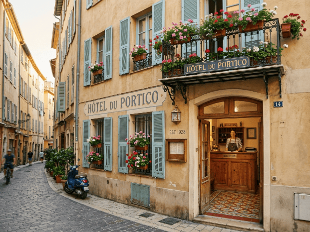 Face d'un petit hotel