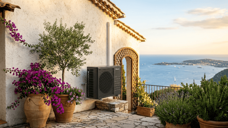 Installation d'une pompe à chaleur sur la riviera nicoise