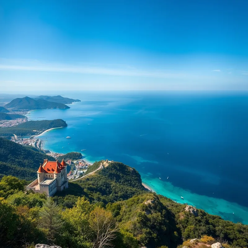 Vue panoramique depuis la Colline du Château sur la Baie des Anges.