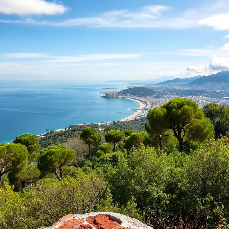 Vue panoramique depuis le Mont Boron sur Nice et sa nature